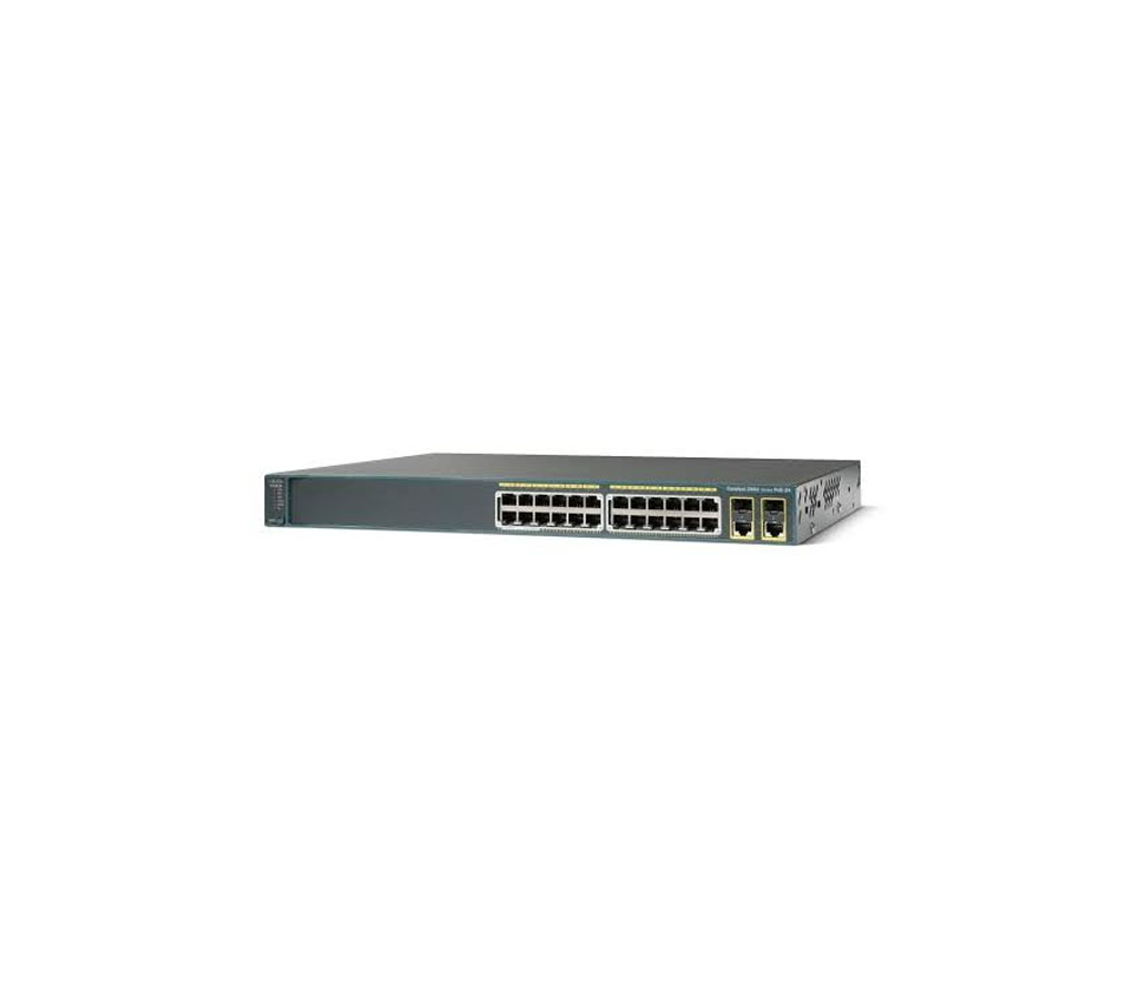 Cisco WS-C2960-24PC-L Managed PoE Switch – 24 Ports, Dual Uplink, IOS 15.0, Tested With Rack Kit